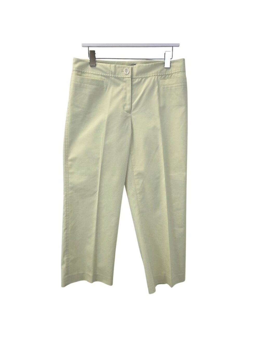 Ann Taylor Lime Green Straight Leg Crop Trouser Pants Size 8